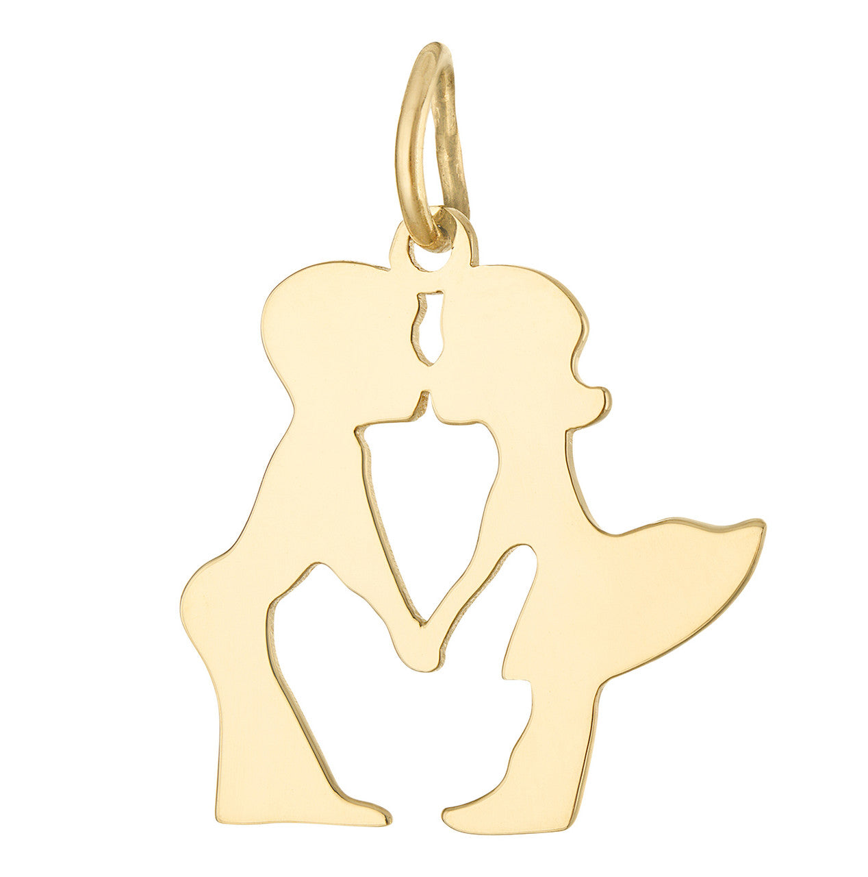Kissing Sweethearts 14k Gold Charm